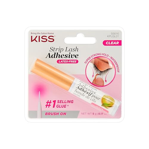 KISS Lash Glue Clear Wimpernkleber, Brush On Transparent, 5 g