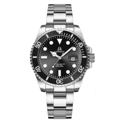 LN LENQIN Herren Uhr Edelstahl Uhren Herren wasserdichte Analog Quarzuhr Armbanduhrherren mit Datum Leuchtend Mode Freizeit Uhren für Männer