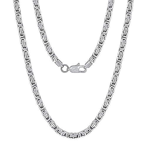 VEXXS Kette Herren 4/6mm, 18K Gold beschichtet Edelstahl Königskette, Byzantinische Goldkette für Herren Damen Mädchen Männer Jungen, Hip Hop Schmuck Geschenk,45-65cm