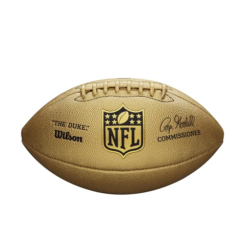 Wilson American Football NFL Duke METALLIC Edition, Mischleder, Offizielle Größe, Gold, WTF1826XB