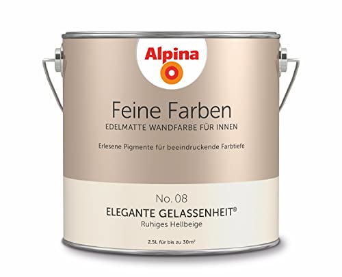 Alpina Feine Farben – No. 08 Elegante Gelassenheit® – edelmatte Innenfarbe - Wandfarben für einzigartige Farbwirkungen und Raumstimmungen – Ruhiges Hellbeige – 2,5 Liter