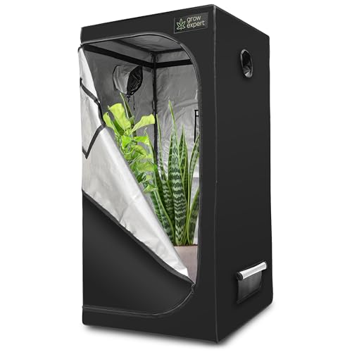 Premium Grow Zelt – Hochwertiger 1680D Stoff, Diamant reflektierende Innenseite, Stärkste Reißverschlüsse, Ultradichtes und hohes Anbauzelt, EZ-View Fenster, Grow Box 6 Größen (70x70x180cm)