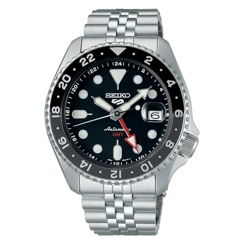 Seiko 5 Sports Herrenuhr Automatik GMT Stahl/Schwarz SSK001K1