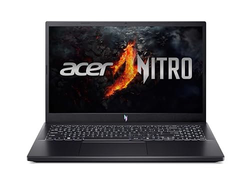 Acer Nitro V15 (ANV15-41-R0QT) Gaming Laptop, 15.6 Inch FHD IPS 165Hz Display, AMD Ryzen 7 7735HS, 16 GB RAM, 512 GB SSD, NVIDIA GeForce RTX 4050, Windows 11, QWERTZ Keyboard, Black