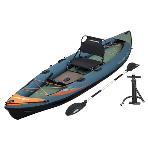 Bestway Hydro Force Kajak-Set Angler Elite 380x99 cm – Aufblasbares Angelkajak für 1 Person, Schlauchkajak Komplettset mit Anglersitz, Paddel & Pumpe