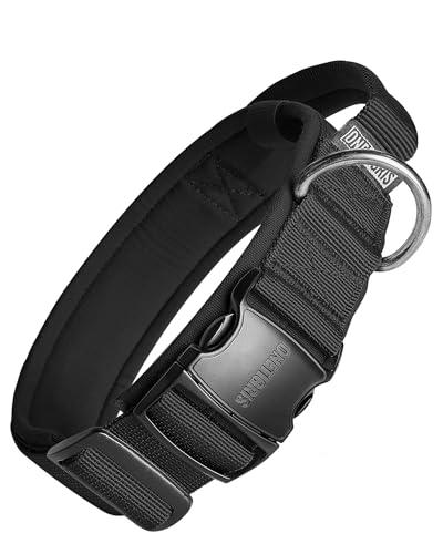OneTigris Hunde Halsband mit Metallschnalle für Hunde (Schwarz, M)