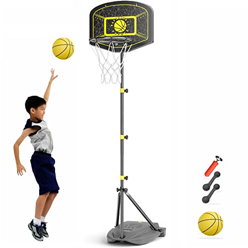 GILIKOKO Basketballkorb mit Ständer Basketballkorb Set 110-190 cm höhenverstellbares Outdoor und Indoor Spielzeug für Kinder