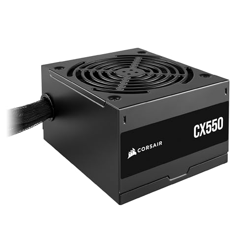 CORSAIR CX550 ATX 550W Netzteil - 80 Plus Bronze Zertifiziert - Geräuscharm - Ummantelte Kabel - Nicht Modular - EU - Schwarz