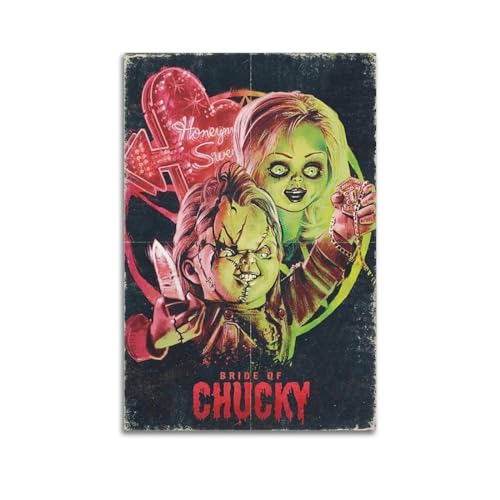 HELLOVE Horror-Film-Poster /''Bride of Chucky/'', dekoratives Gemälde, Leinwand-Wandposter und Kunstdruck, modernes Familienschlafzimmer-Dekor-Poster, 30 x 45 cm