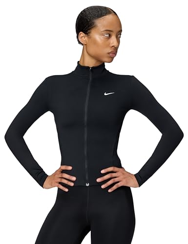 Nike Damen One Dri-FIT Full-Zip Fitted Jacke, Black/White, M