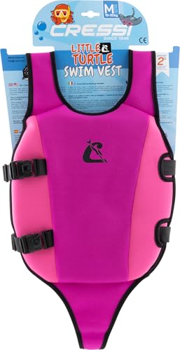 CRESSI Little Turtle Swim Vest Lillac/Pink S: 2/3 Years - Schwimmweste für Kinder mit Zwei Griffen, Flieder/Rosa, S: 2/3 Jahre