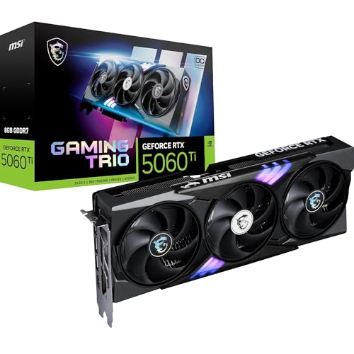 MSI GeForce RTX 5060 Ti 8G Gaming Trio OC - 8 GB GDDR7 (28Gbps/128-bit), PCIe 5, Boost: 2647 MHz, HDMI 2.1b, DisplayPort 2.1b