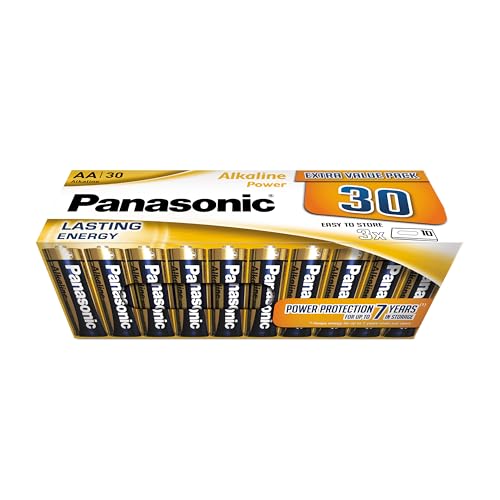 Panasonic, AA batterien, 30 Stück, Mignon, LR6, 1.5V, Auslaufschutz, 7 Jahre bei Lagerung, am besten für Fernbedienungen, Waagen, Uhren, langlebige, verlässliche Energie