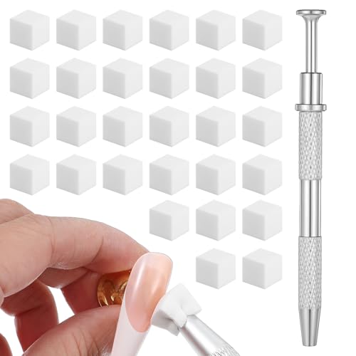 200 Stück Nail Art Schwamm mit Metallgreifer Sponge Brush Applikator Sponge Nagel Pinsel Nageldesign Zubehör Schwammpinsel Verwendet um eine Vielzahl für Gradient Nail Art Patterns zu Erstellen