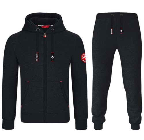 MOOSELINE Herren Jogginganzug Trainingsanzug Sportanzug (XL, Schwarz)