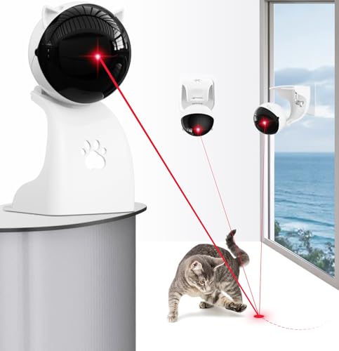 Petiepaw Interaktive Laser-Katzenspielzeuge für Indoor-Katzen, Automatisches Katzlaser-Spielzeug für gelangweilte Erwachsene Indoor-Katzen/Kätzchen/Hunde, USB wiederaufladbar, 3 Geschwindigkeitsmodi
