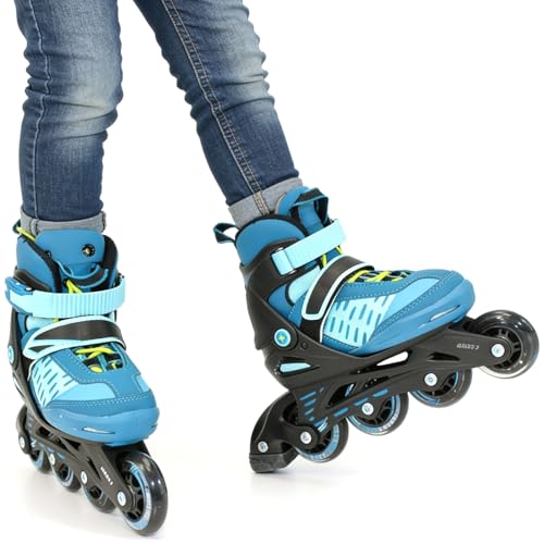 Trendy Softboot Inliner 29-33 Inline Skates Türkis 5in1; 5-Fach längen- und weitenverstellbar Mädchen Girls