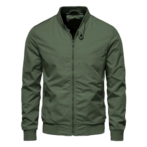 HOTIAN Herren Jacke Leichte Windbreaker Bomberjacke mit Stehkragen Jacke Übergangsjacke Freizeit jacke mit Reißverschlusstaschen