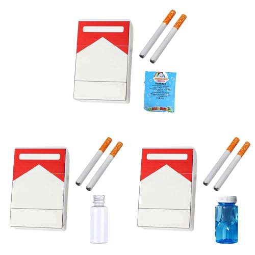 6 Stück Seifenblasenspielzeug Zigarette, gefälschte Zigarettenblasenmaschine, Mini-Blasen-Blasen-Spielzeug, Blasen-Lösung, Blasen-Zigaretten, Spielzeug, Stressabbau, Neuheit Geschenke für Partys (J)