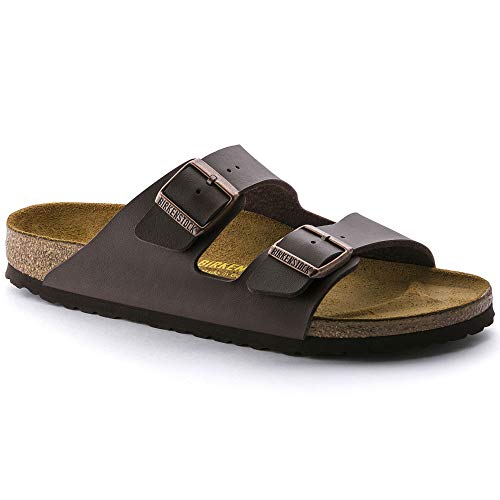 Birkenstock Classic Arizona Birko-Flor, Unisex-Erwachsene Pantoletten, Braun (Dunkelbraun), 42 EU