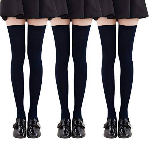 YSense Beau 3 Paar Damen Kniestrümpfe Lange Overknee Strümpfe Überknie Socken