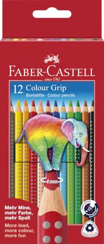 Faber-Castell - Buntstifte Set Colour Grip, 12 Malstifte bruchsicher