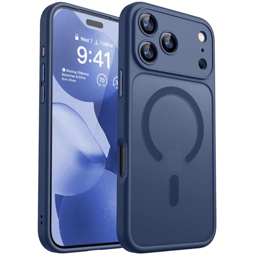 CANSHN für iPhone 17 Pro Max Hülle mit Kameraschutz für Magsafe (TOP Militärschutz & Magnetkraft) Extrem Haltbarkeit Hülle iPhone 17 Pro Max Case Stoßfest, Dunkelblau