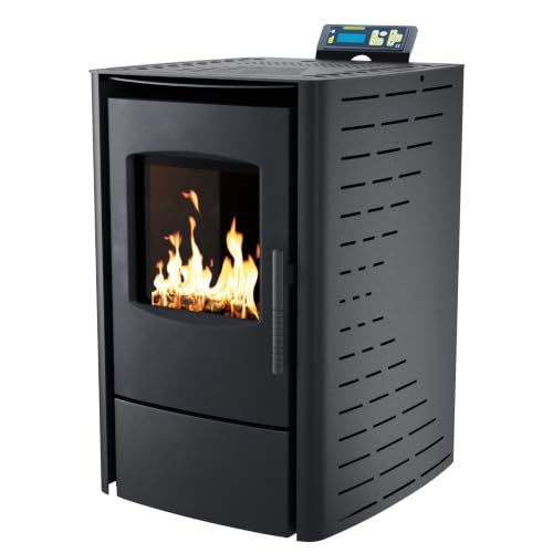 NEMAXX® P6 Pelletofen 6 kW A+ bis 120 m³ – Auto-Reinigungszyklus, ECO-Modus, Wochenprogramm & mechanische Reinigungsunterstützung – Schwarz