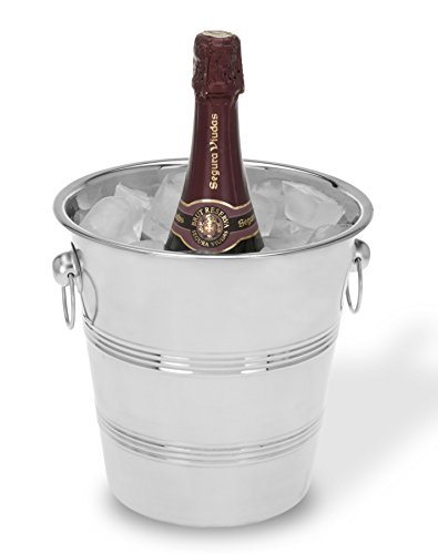 Viscio Trading 171429 Eiskübel für Champagner, aus Edelstahl, 22 cm