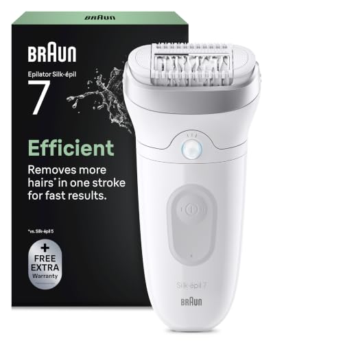 Braun Epilierer Damen Silk·épil 7, Ladyshaver, 7-011, Silber