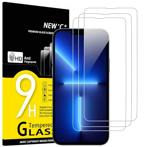 NEW'C 3 Stück für iPhone 13 Pro Max, iPhone 14 Plus für Panzerglas (6,7 Zoll), Frei von Kratzern, 9H Härte, HD Displayschutzfolie, 0.33mm Ultra-klar, Ultrabeständig