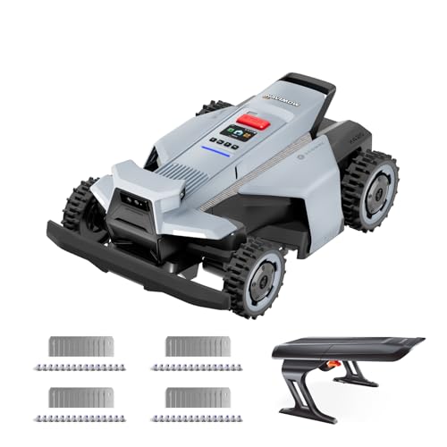 Segway Navimow X420 Mähroboter mit Garage X + 4 Sätze Klinge, für 2000 ㎡, Zero-Turn AWD für 84% Steigungen, NRTK + 360° Vision + VIO, Keine RTK-Basisstation, 25-95 mm Schnitthöhe
