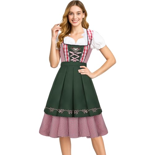 NUWIND Kostüm Bayerisches Damen Trachtenkleid Oktoberfest Dirndl Gr. X-Large, Schwarz/Rosa