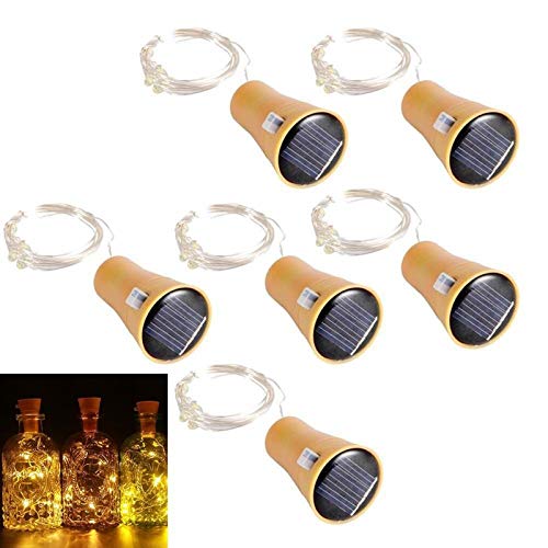 ALED LIGHT 6 Pack LED Solar Wein Flasche Lichter 1 Meter 10 Lichter Cork Shaped Light Kupferdraht Starry String Lights Für Flasche DIY/Hochzeit/Weihnachten/Thanksgiving/Dating Warm White