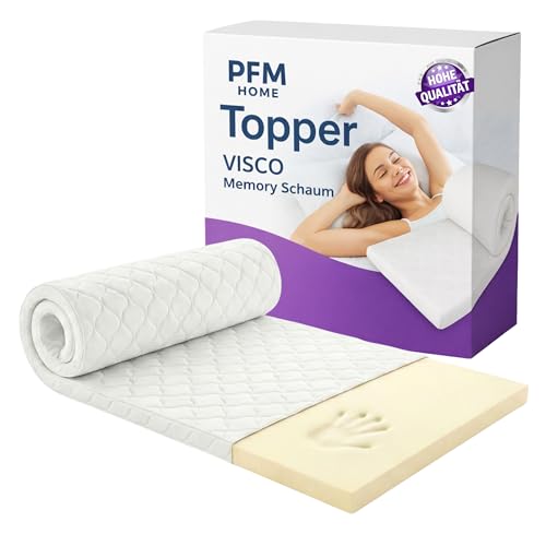 PFM HOME - Viscoelastischer Matratzentopper 80x190 - Topper mit Memory Schaum Effekt - Matratzenauflage VISCO für Bett und Boxspringbett - Höhe von 5 cm