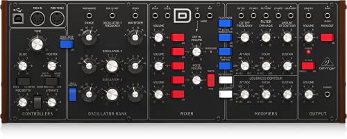 Behringer Model D Analog Synthesizer with 3 VCOs, Ladder Filter, LFO, and Eurorack Compatibility