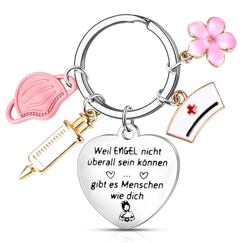 FLEXNOVA Schlüsselanhänger Krankenschwester, Metall Schlüsselband Nurse Accessories für Pflegekräfte