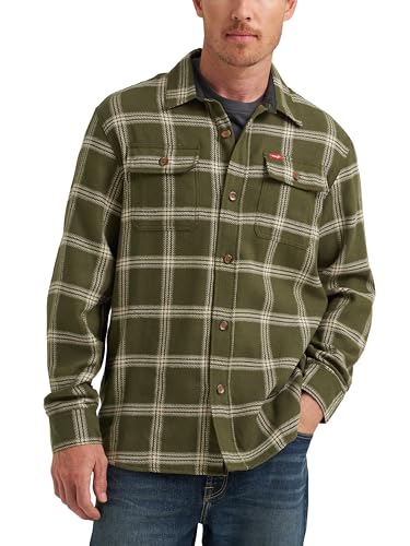 Wrangler Authentics Herren Langarm Flanell Hemdjacke, Forest Night Plaid, L