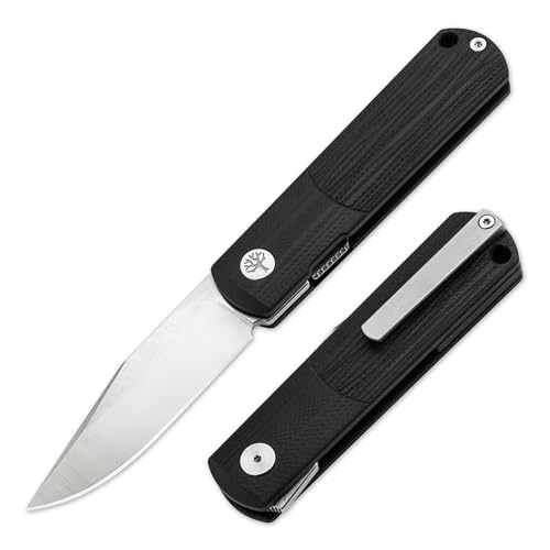 Böker Solingen® BRLW - Premium Barlow Taschenmesser mit G10 Griff schwarz - Gentleman Klappmesser edel mit Linerlock - Einhandmesser klein mit Flipper Klinge aus MagnaCut mit Etui - Made in Germany