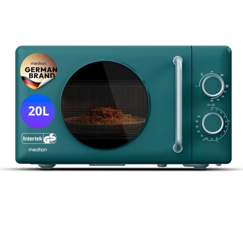 MEDION Retro Mikrowelle mit Grill - 20 Liter klein & kompakt - petrol