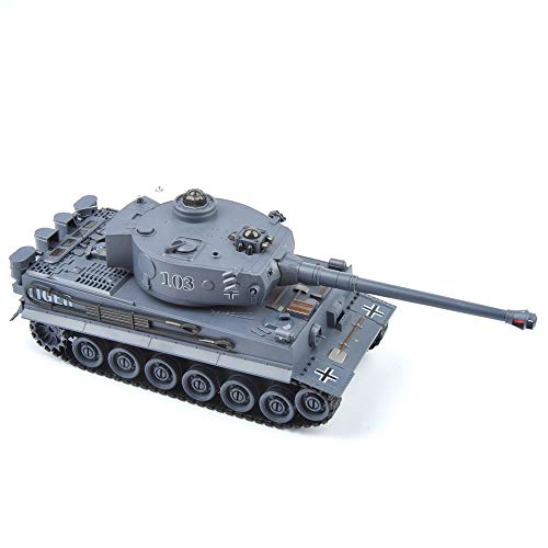 s-idee® 22002 Battle Panzer 99807 German Tiger 1:28 mit integriertem Infrarot Kampfsystem 2.4 Ghz RC R/C Ferngesteuerter Panzer Tank Kettenfahrzeug IR Schussfunktion Sound Licht Neu