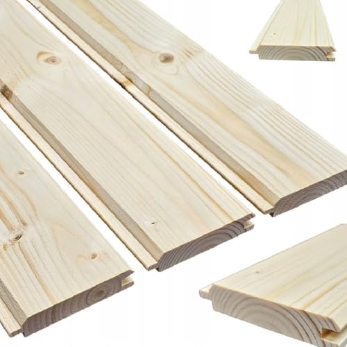 QLS Profilbretter 120 cm Nut und Feder Profilholz Kiefer Gehobelt Getrocknet Naturbelassen - 1 Stück