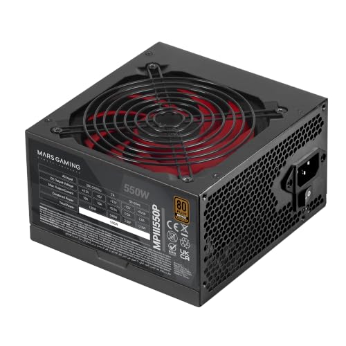 Mars Gaming MPIII550P ATX-Netzteil, 550W, 80 Plus Bronze, Schwarz