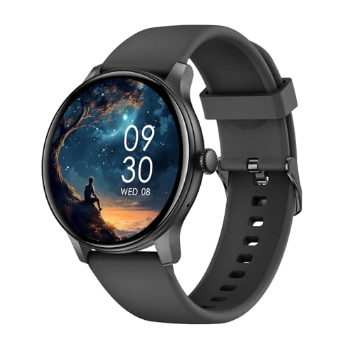 Smartwatch Damen Herren, 1.38 Zoll HD-Display Smart Watch mit Bluetooth Anrufe, Fitness Tracker mit Herzfrequenz SpO2 Schlafmonitor Schrittzähler, IP68 Wasserdicht Fitnessuhr für Android iOS Schwarz