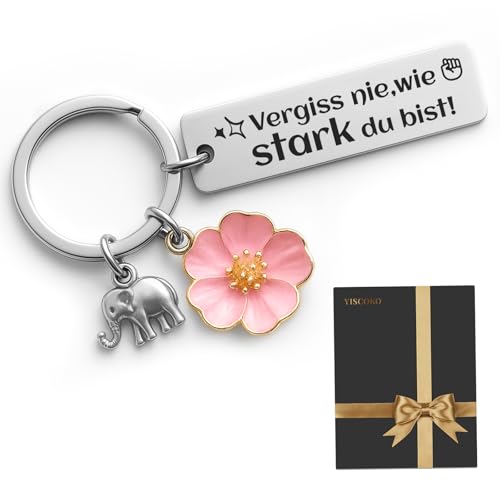 YISCOKO Geschenke für Frauen geburtstagsgeschenk für frauen Geschenk Schlüsselanhänger mit Gravur Gute Besserung Geschenke Mama Schwester Kollegin Geburtstagsgeschenk.