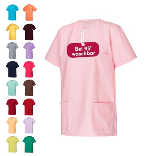 Clinotest Schlupfkasack „Anna/Anton“ – 195 g/m², 65% Polyester, 35% Baumwolle – Komfortable & Pflegeleichte Arbeitsbekleidung für Damen & Herren, Ideal für Klinik, Labor&Medizin (Pretty Pink, L)