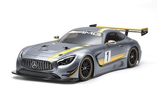 Tamiya 58639 1:10 Mercedes AMG GT3 (TT-02) -ferngesteuertes Auto-Elektromotor-RC Bausatz-Modell Fahrzeug-On Road-Soprtwagen-Polycarbonat Karosserie-Unlackiert-58639, TAM58639