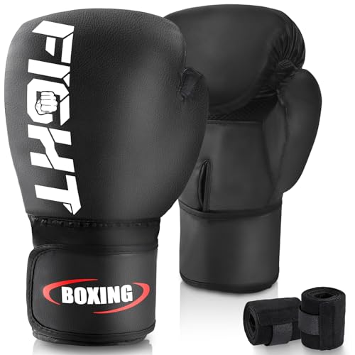 JUOIFIP Boxhandschuhe, Muay Thai Kickboxen Sparring für Lange Haltbarkeit, Männer und Frauen Kickboxhandschuhe für Kampfsport, MMA, Sparring, Muay Thai und Boxen, 16oz