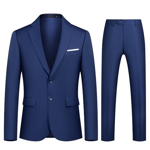 Autsel Anzug Herren 2 Teilig Slim Fit Business Herrenanzug Sakko Hose