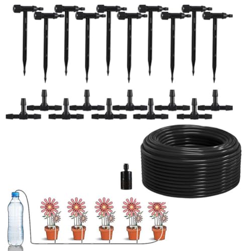 URPIZY Automatisches Tropfbew?sserungsset f¨¹r Pflanzen, DIY Bew?sserungssystem mit einstellbarem Durchfluss f¨¹r T?pfe, Gew?chshaus und Garten, wassersparend